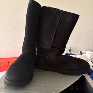 Black Suede Mid-Calf Boots